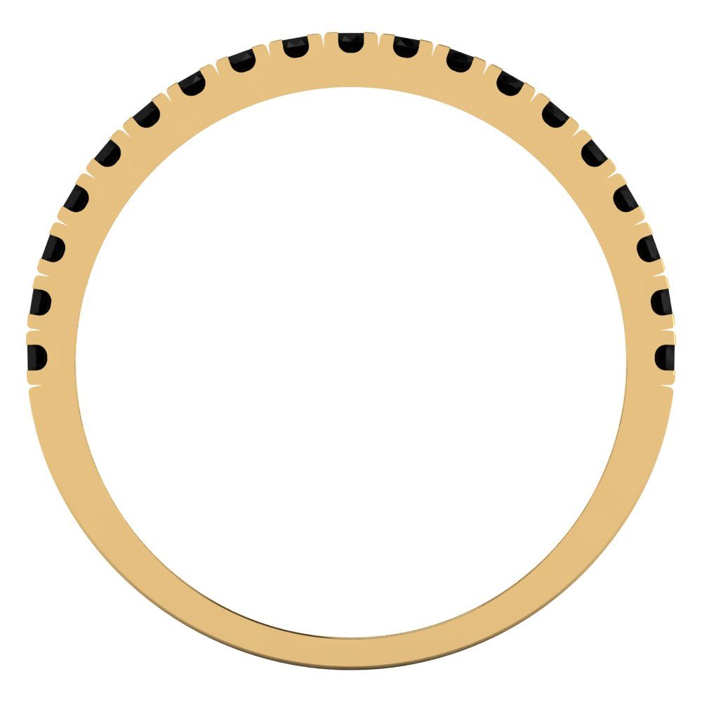 0.855 cttw Natural Onyx Round Cut White/Rose/Yellow Gold Eternity Wedding Band