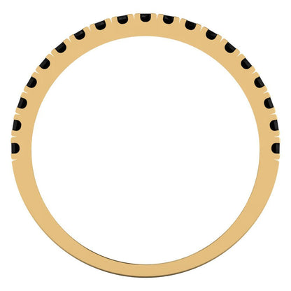 0.855 cttw Natural Onyx Round Cut White/Rose/Yellow Gold Eternity Wedding Band