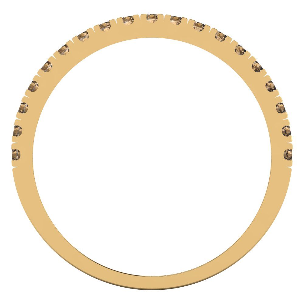 0.855 cttw Simulated Champagne Diamond Round Cut White/Rose/Yellow Gold Eternity Wedding Band