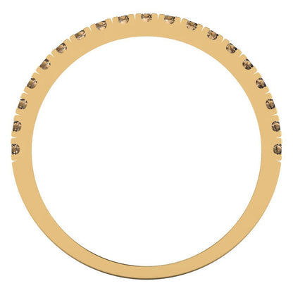 0.855 cttw Simulated Champagne Diamond Round Cut White/Rose/Yellow Gold Eternity Wedding Band