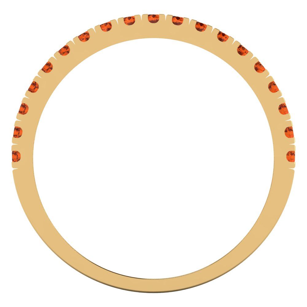 0.855 cttw Simulated Red Diamond Round Cut White/Rose/Yellow Gold Eternity Wedding Band