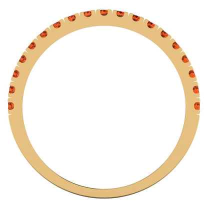 0.855 cttw Simulated Red Diamond Round Cut White/Rose/Yellow Gold Eternity Wedding Band