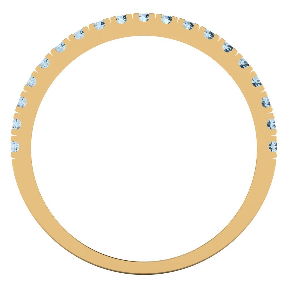 0.855 cttw Natural Aquamarine Round Cut White/Rose/Yellow Gold Eternity Wedding Band