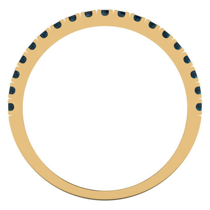 0.855 cttw Natural London Blue Topaz Round Cut White/Rose/Yellow Gold Eternity Wedding Band