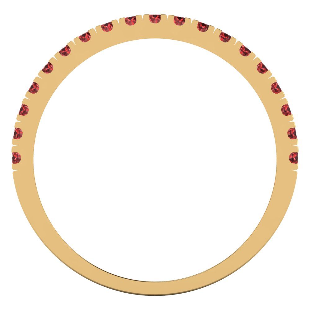 0.855 cttw Natural Garnet Round Cut White/Rose/Yellow Gold Eternity Wedding Band