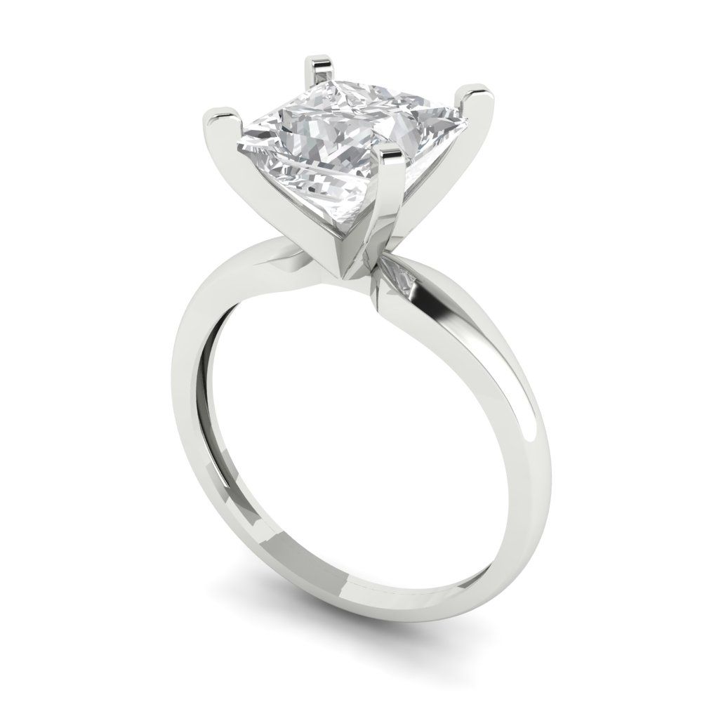 2.5 cttw Zirconia Simulated Diamond Solitaire  Engagement Ring - Solid Gold (VVS1, Princess Cut,7.5mm)