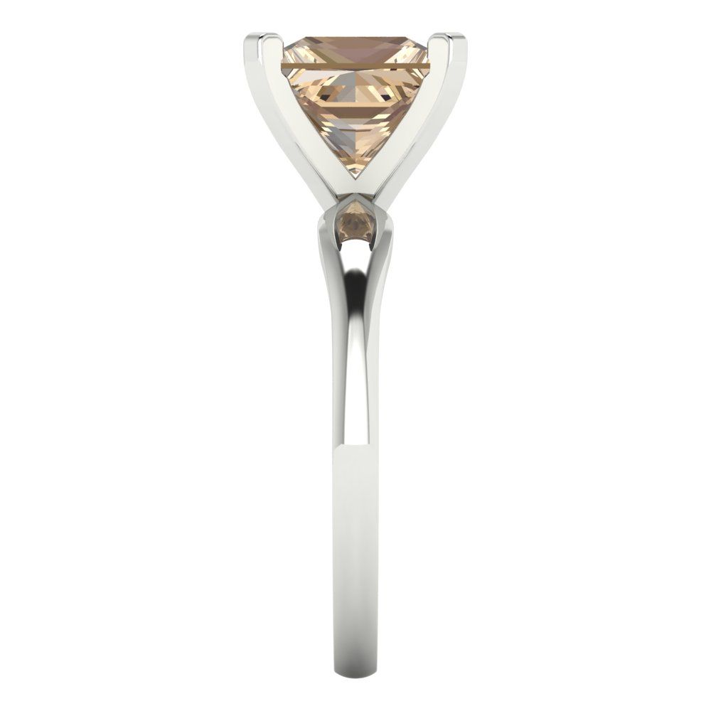 2.5 cttw Yellow Moissanite Solitaire  Engagement Ring - Solid Gold (Princess Cut,7.5mm)