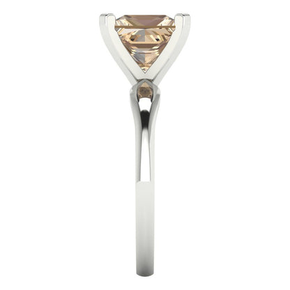 2.5 cttw Yellow Moissanite Solitaire  Engagement Ring - Solid Gold (Princess Cut,7.5mm)