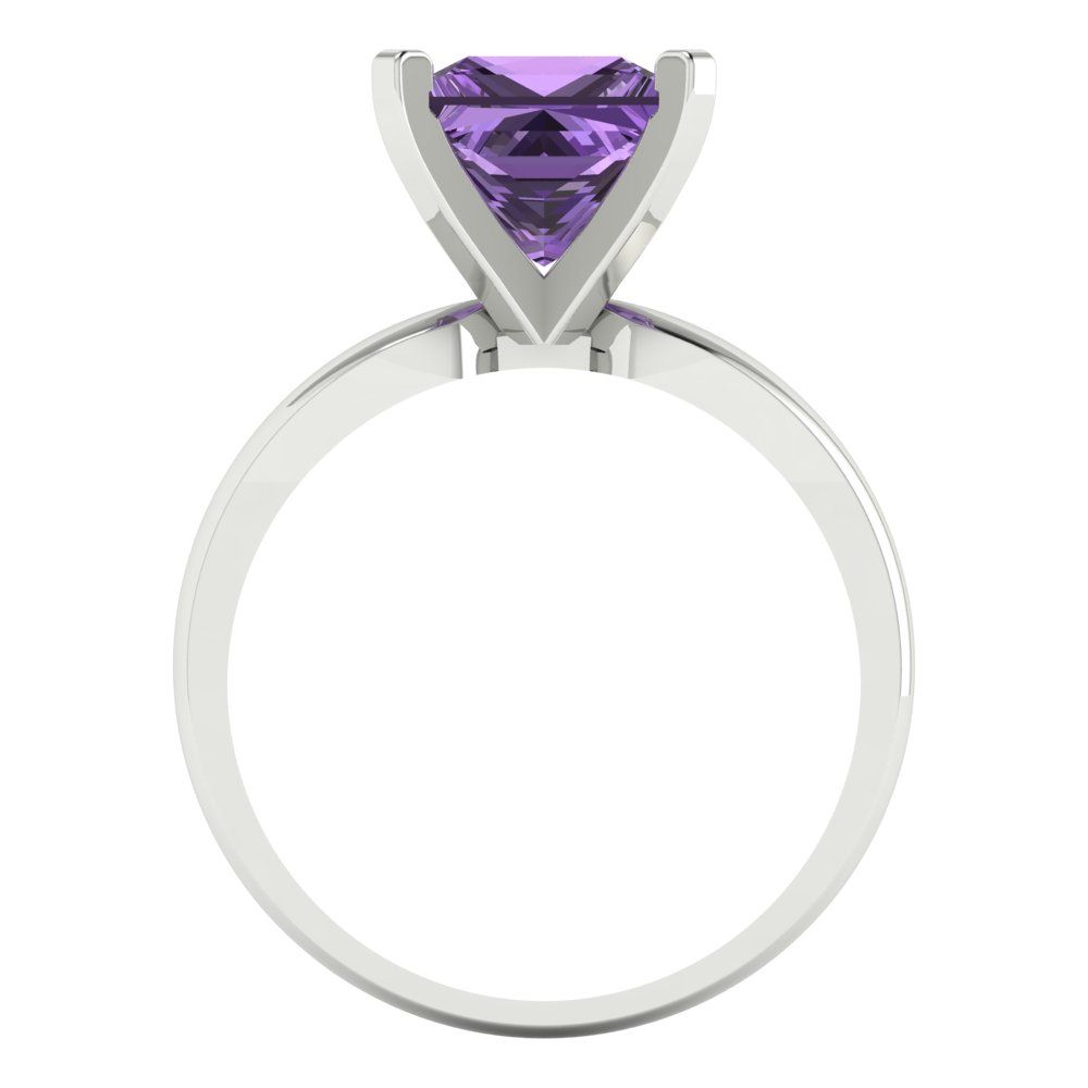 2.5 cttw Simulated Alexandrite Solitaire  Engagement Ring - Solid Gold (Princess Cut,7.5mm)