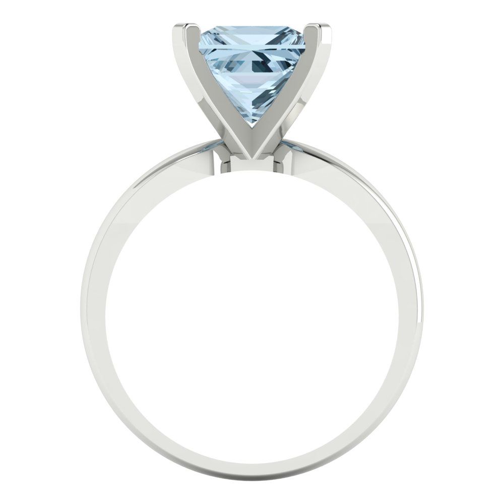 2.5 cttw Natural Swiss Blue Topaz Solitaire  Engagement Ring - Solid Gold (Princess Cut,7.5mm)