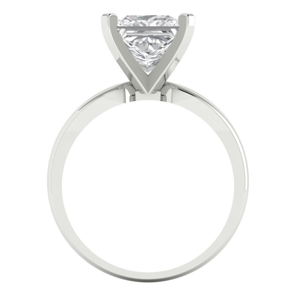 2.5 cttw Certified Moissanite Solitaire  Engagement Ring - Solid Gold (VVS1, D-F,Princess Cut,7.5mm)