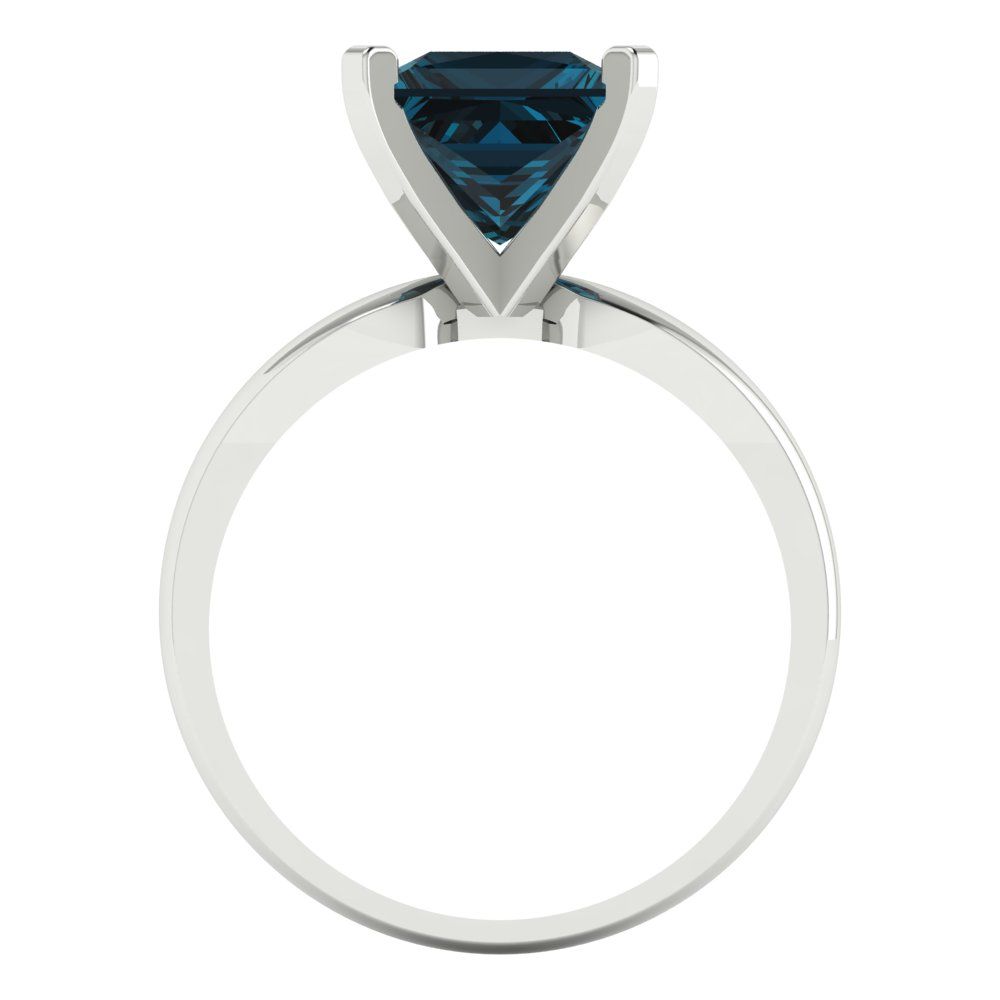 2.5 cttw Natural London Blue Topaz Solitaire  Engagement Ring - Solid Gold (Princess Cut,7.5mm)