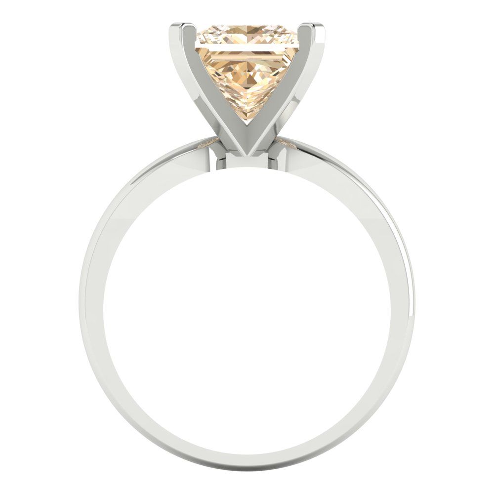 2.5 cttw Natural Morganite Solitaire  Engagement Ring - Solid Gold (Princess Cut,7.5mm)