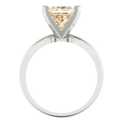 2.5 cttw Natural Morganite Solitaire  Engagement Ring - Solid Gold (Princess Cut,7.5mm)