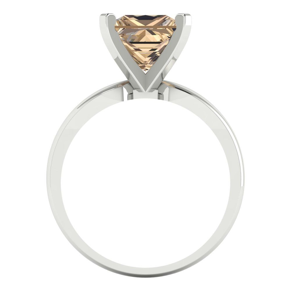 2.5 cttw Yellow Moissanite Solitaire  Engagement Ring - Solid Gold (Princess Cut,7.5mm)