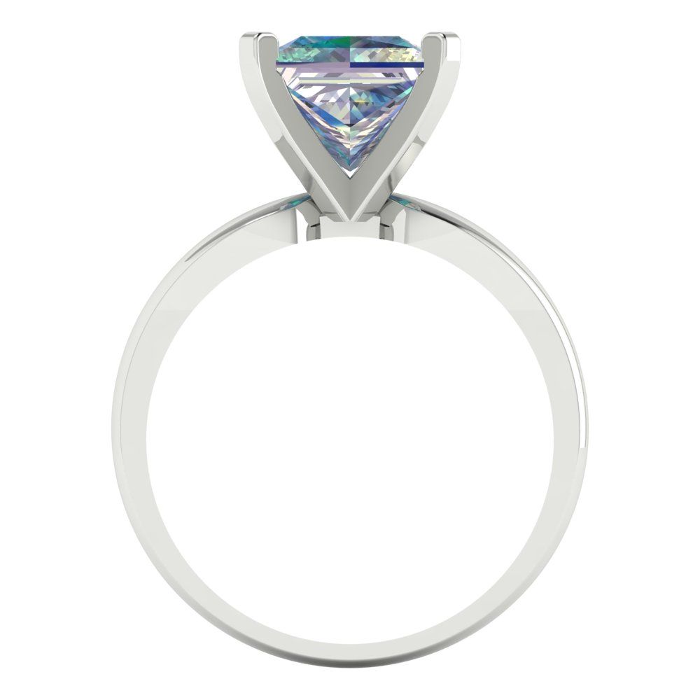 2.5 cttw Blue Moissanite Solitaire  Engagement Ring - Solid Gold (Princess Cut,7.5mm)