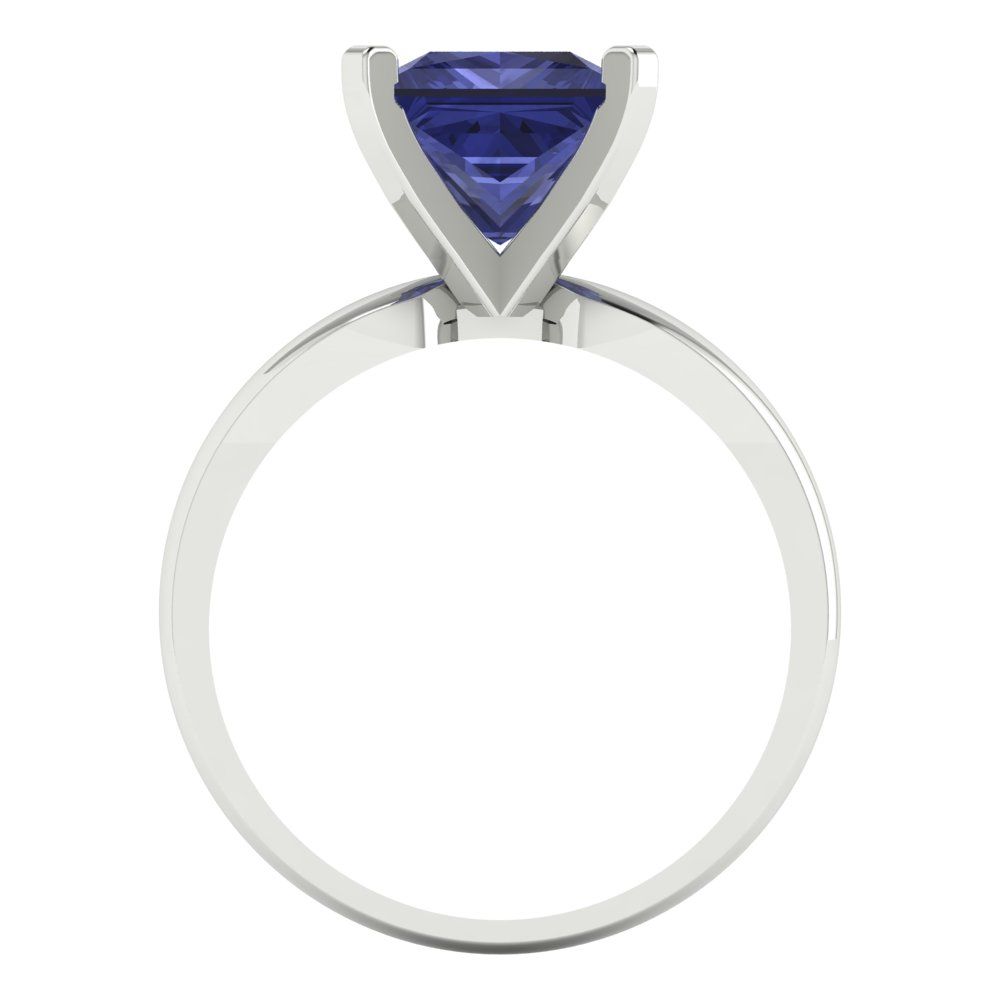 2.5 cttw Simulated Tanzanite Solitaire  Engagement Ring - Solid Gold (Princess Cut,7.5mm)