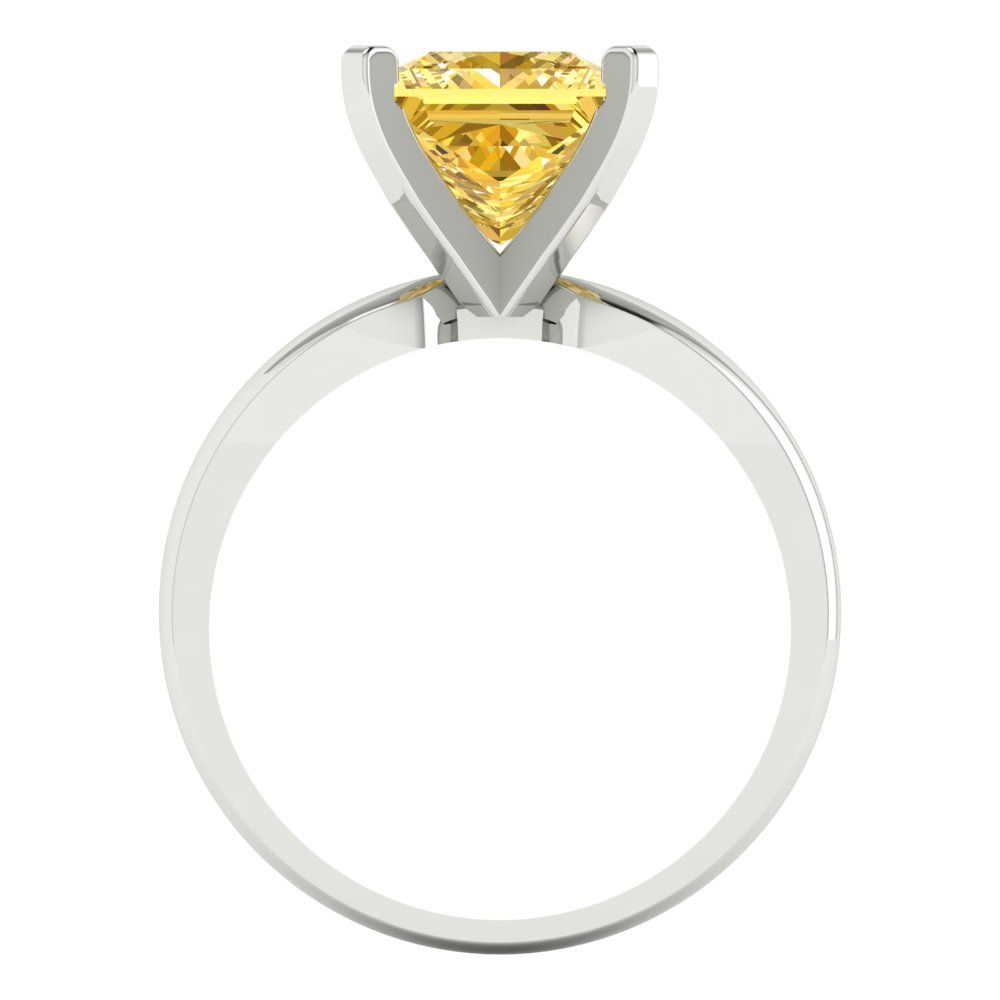 2.5 cttw Natural Citrine Solitaire  Engagement Ring - Solid Gold (Princess Cut,7.5mm)