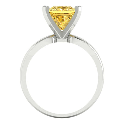 2.5 cttw Natural Citrine Solitaire  Engagement Ring - Solid Gold (Princess Cut,7.5mm)