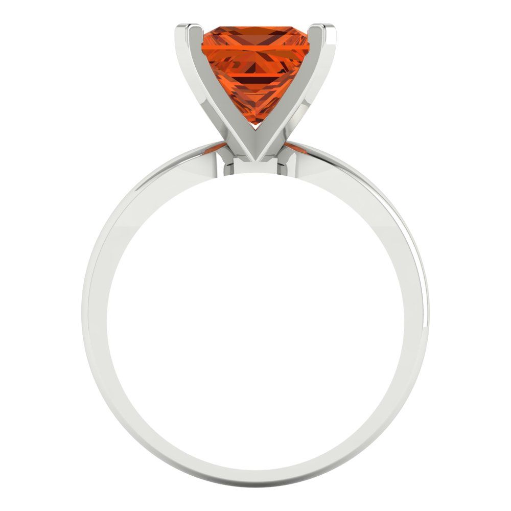 2.5 cttw Simulated Pink Tourmaline Solitaire  Engagement Ring - Solid Gold (Princess Cut,7.5mm)