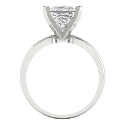 2.5 cttw Zirconia Simulated Diamond Solitaire  Engagement Ring - Solid Gold (VVS1, Princess Cut,7.5mm)