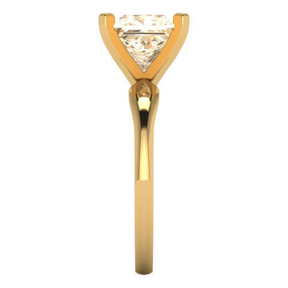 2.5 cttw Natural Morganite Solitaire  Engagement Ring - Solid Yellow Gold (VVS1, Princess Cut,8.5mm)
