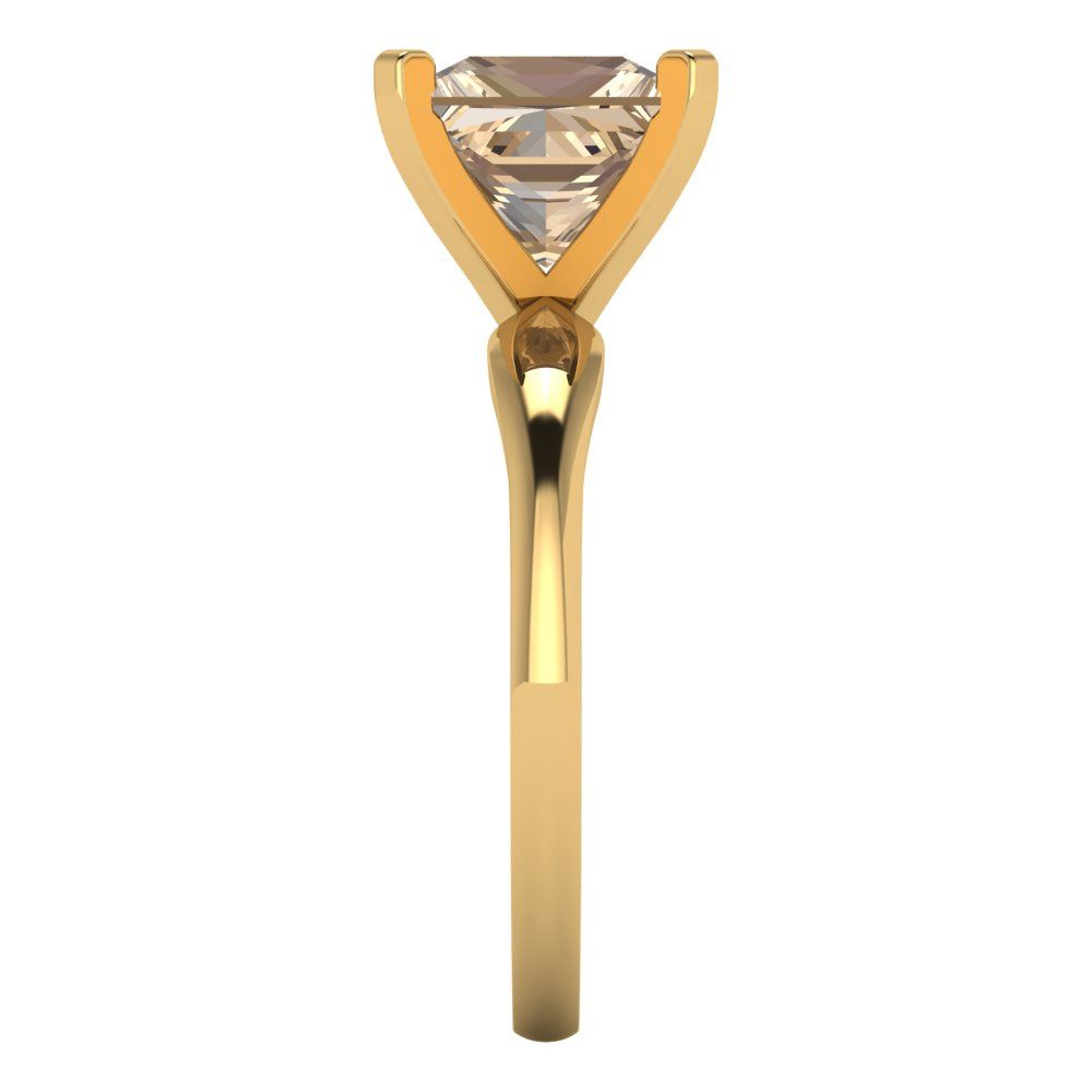 2.5 cttw Yellow Moissanite Solitaire  Engagement Ring - Solid Gold (Princess Cut,8.5mm)