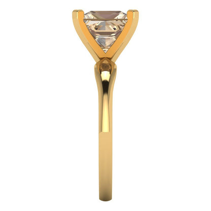 2.5 cttw Yellow Moissanite Solitaire  Engagement Ring - Solid Gold (Princess Cut,8.5mm)