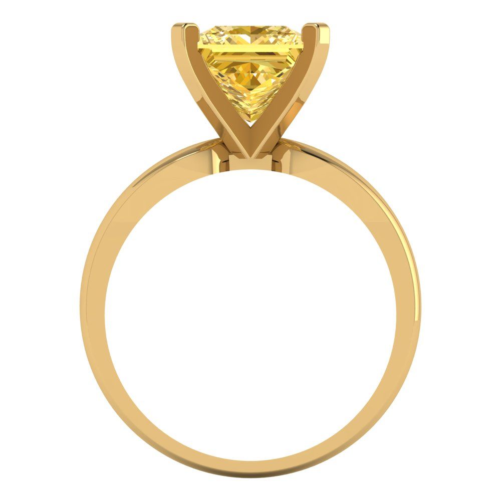 2.5 cttw Natural Citrine Solitaire  Engagement Ring - Solid Yellow Gold (VVS1, Princess Cut,8.5mm)