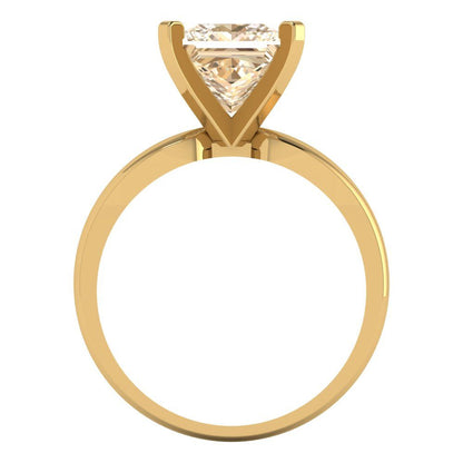 2.5 cttw Natural Morganite Solitaire  Engagement Ring - Solid Yellow Gold (VVS1, Princess Cut,8.5mm)