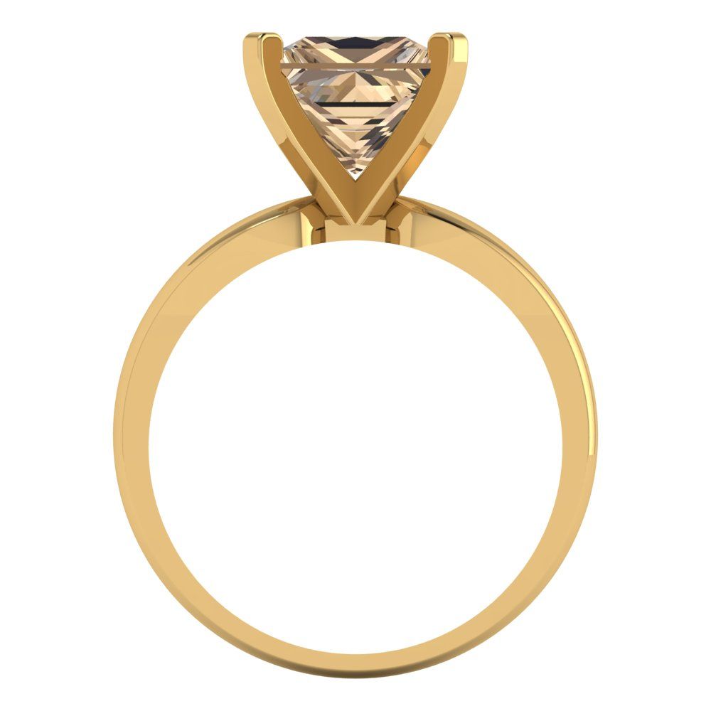 2.5 cttw Yellow Moissanite Solitaire  Engagement Ring - Solid Gold (Princess Cut,8.5mm)