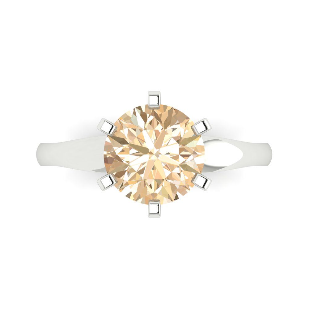 2.5 cttw Natural Morganite Solitaire  Engagement Ring - Solid Gold (Round Cut,8.5mm)