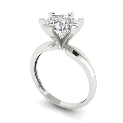 2.5 cttw White Sapphire Solitaire  Engagement Ring - Solid Gold (Round Cut,8.5mm)
