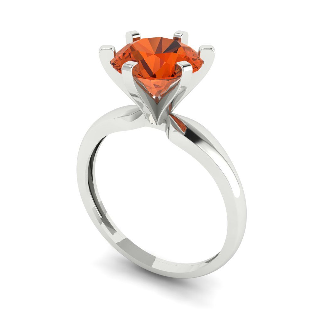 2.5 cttw Zirconia Simulated Red Diamond Solitaire  Engagement Ring - Solid Gold (VVS1, Round Cut,8.5mm)