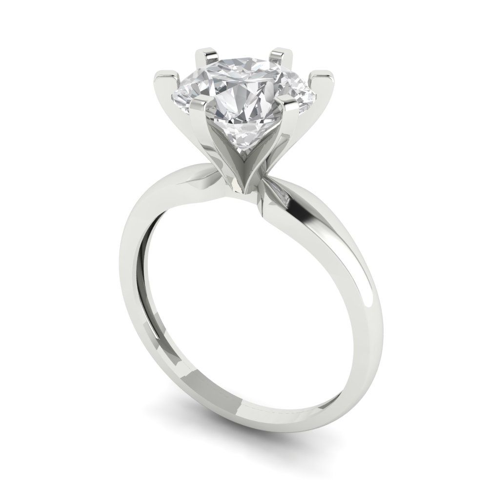 2.5 cttw Certified Moissanite Solitaire  Engagement Ring - Solid Gold (VVS1, D-F,Round Cut,8.5mm)