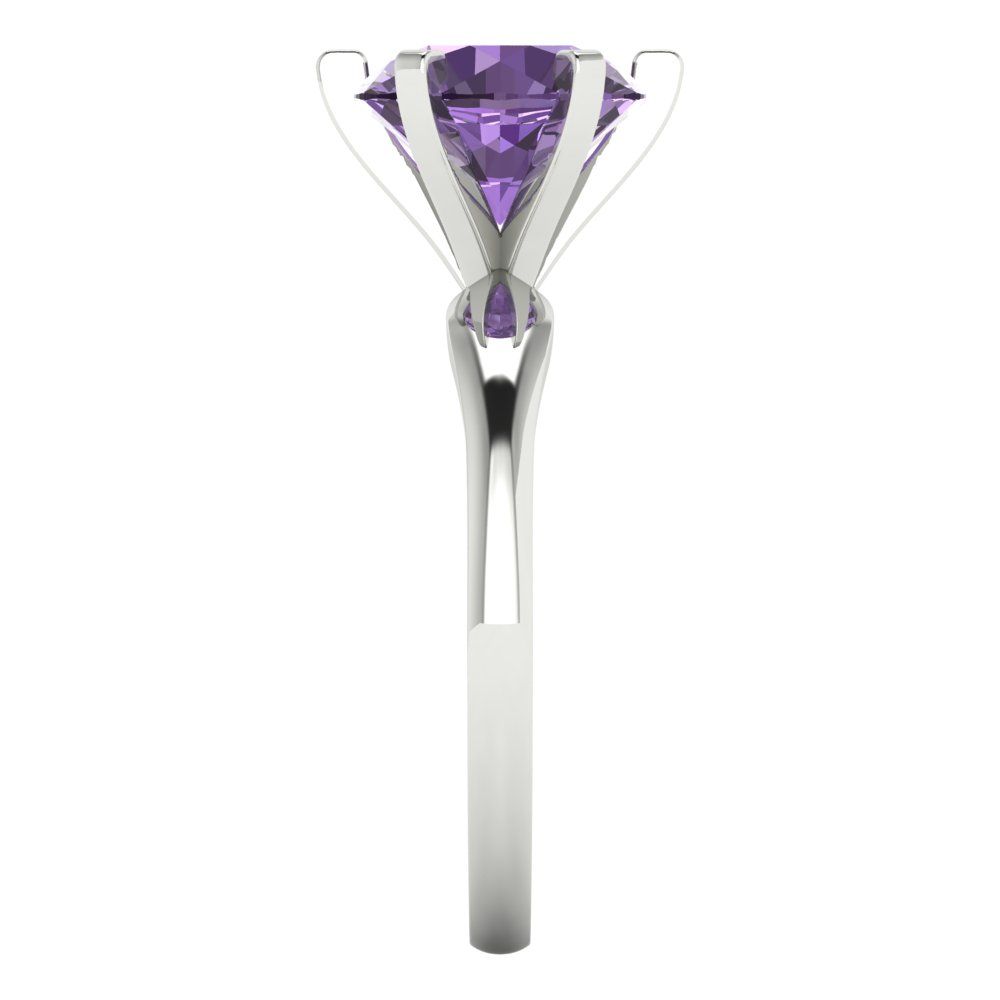 2.5 cttw Simulated Alexandrite Solitaire  Engagement Ring - Solid White Gold (VVS1, Round Cut,8.5mm)