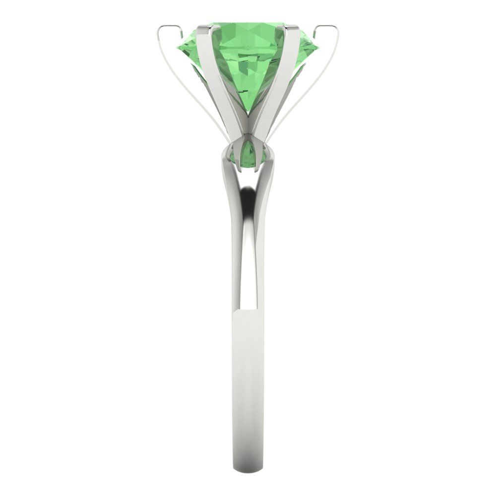 2.5 cttw Zirconia Simulated Green Diamond Solitaire  Engagement Ring - Solid Gold (VVS1, Round Cut,8.5mm)