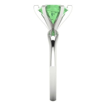 2.5 cttw Zirconia Simulated Green Diamond Solitaire  Engagement Ring - Solid Gold (VVS1, Round Cut,8.5mm)