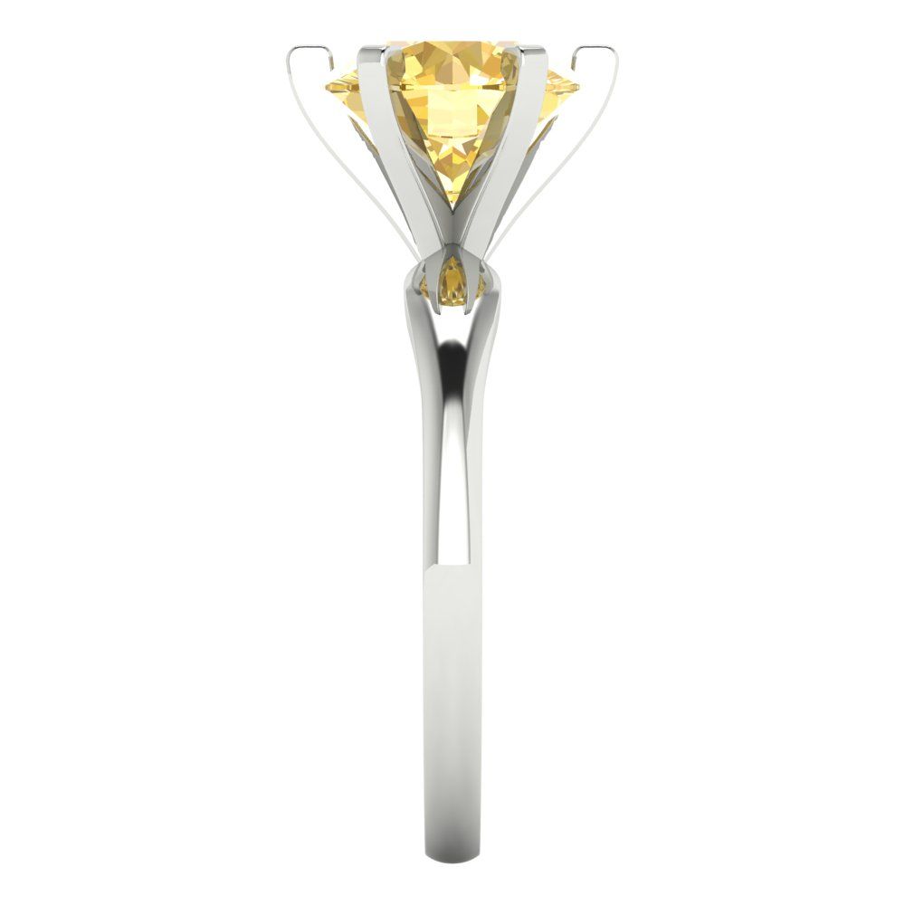 2.5 cttw Natural Citrine Solitaire  Engagement Ring - Solid Gold (Round Cut,8.5mm)