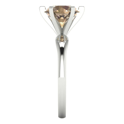 2.5 cttw Yellow Moissanite Solitaire  Engagement Ring - Solid Gold (Round Cut,8.5mm)