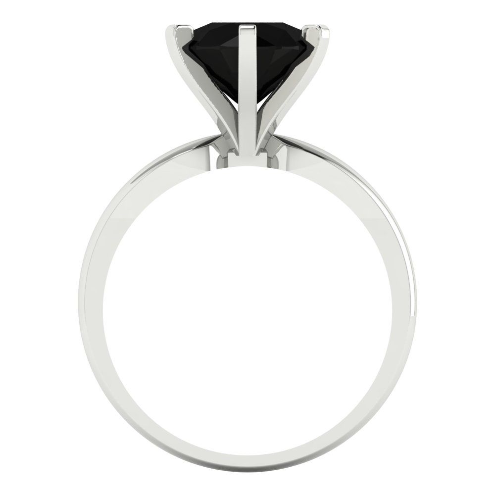 2.5 cttw Natural Onyx Solitaire  Engagement Ring - Solid Gold (Round Cut,8.5mm)