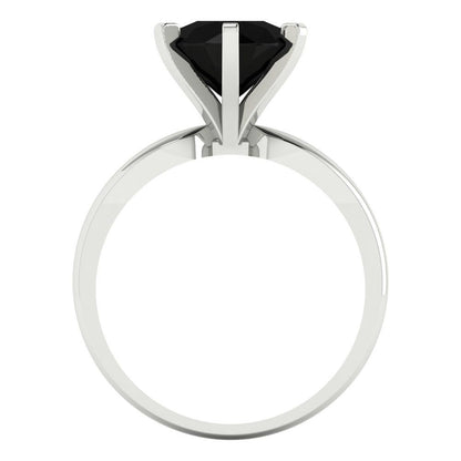 2.5 cttw Natural Onyx Solitaire  Engagement Ring - Solid Gold (Round Cut,8.5mm)