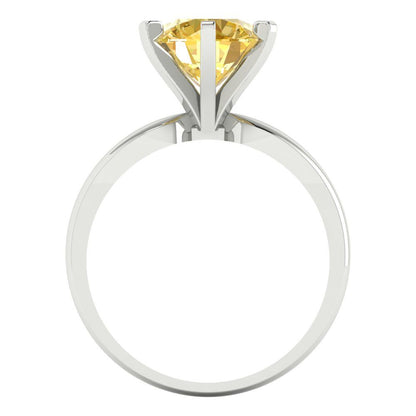 2.5 cttw Natural Citrine Solitaire  Engagement Ring - Solid Gold (Round Cut,8.5mm)