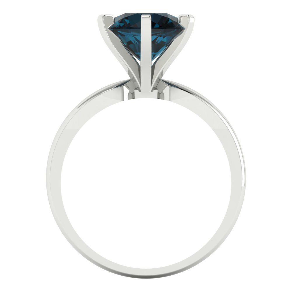 2.5 cttw Natural London Blue Topaz Solitaire  Engagement Ring - Solid Gold (Round Cut,8.5mm)