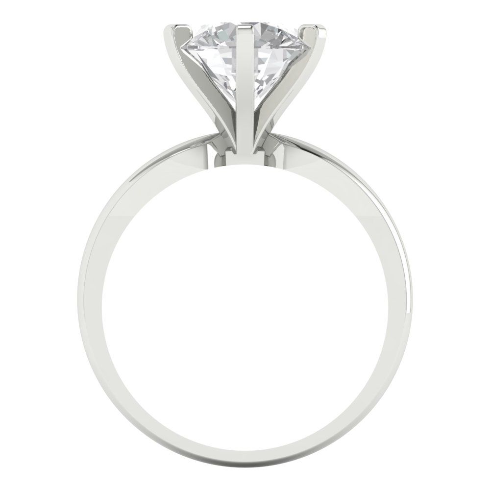 2.5 cttw Certified Moissanite Solitaire  Engagement Ring - Solid Gold (VVS1, D-F,Round Cut,8.5mm)