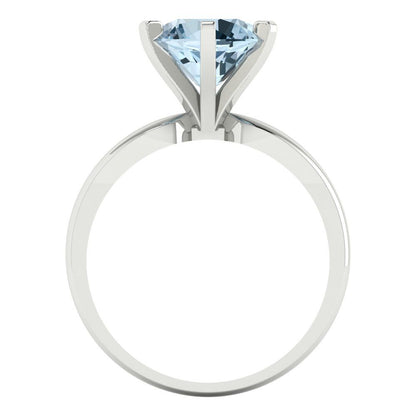 2.5 cttw Natural Sky Blue Topaz Solitaire  Engagement Ring - Solid Gold (Round Cut,8.5mm)