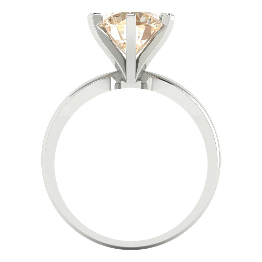 2.5 cttw Natural Morganite Solitaire  Engagement Ring - Solid Gold (Round Cut,8.5mm)