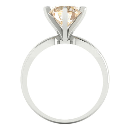 2.5 cttw Natural Morganite Solitaire  Engagement Ring - Solid Gold (Round Cut,8.5mm)