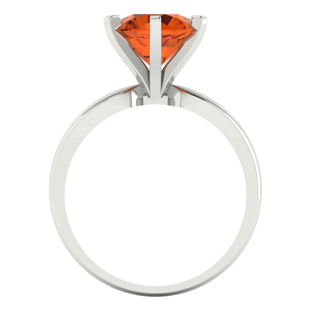 2.5 cttw Simulated Ruby Solitaire  Engagement Ring - Solid White Gold (VVS1, Round Cut,8.5mm)