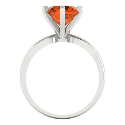 2.5 cttw Simulated Ruby Solitaire  Engagement Ring - Solid White Gold (VVS1, Round Cut,8.5mm)